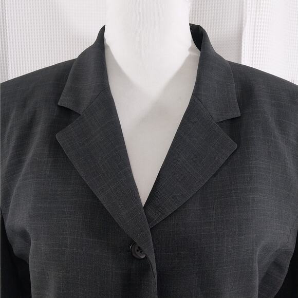 VANETTI WOMEN! CHARCOAL GRAY VERY FINE GRAY ON GRAY PLAID 2 PC SUIT SET! SZ 16 - Picture 6 of 13